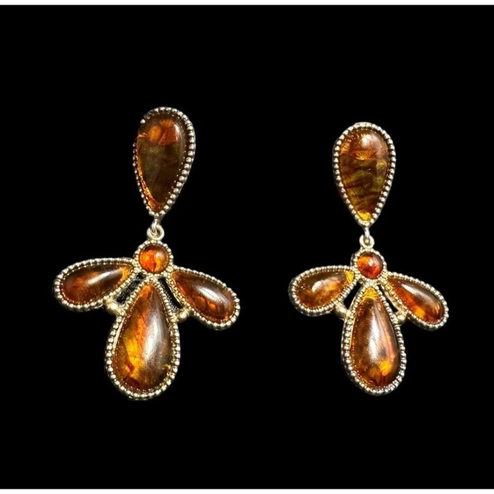 HSN Deb Guyot Designs Earrings Amber And Sterling Silver Dangle Drop